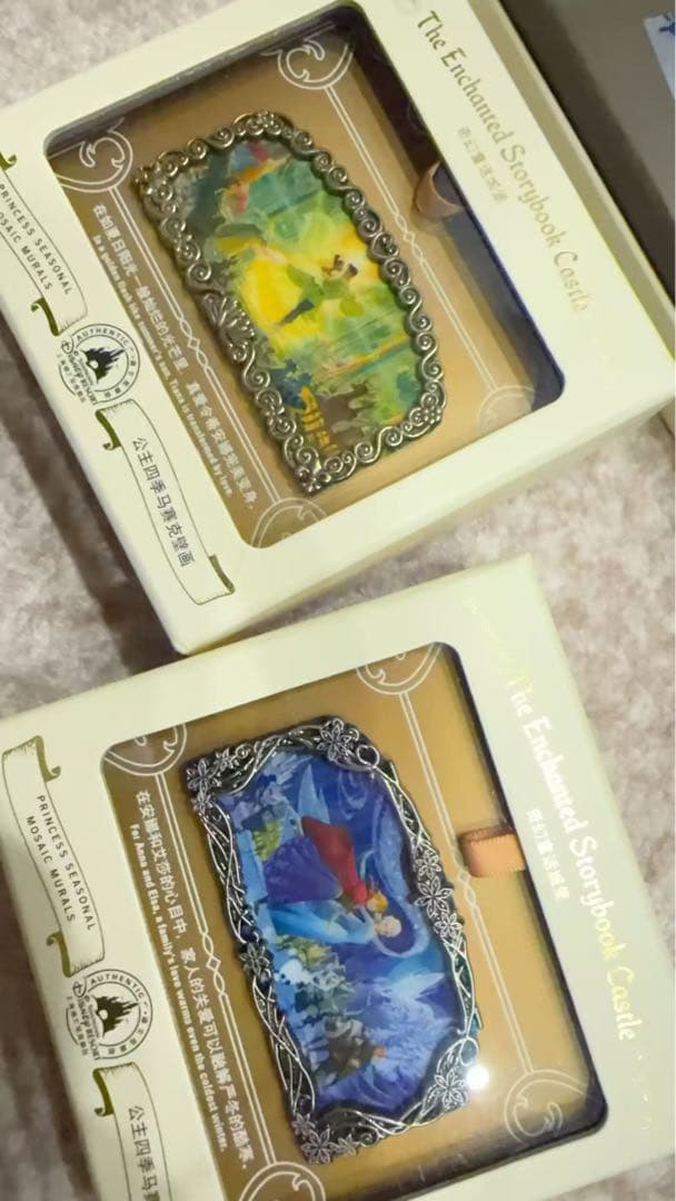 上海ディズニーランド正規品春夏秋冬4枚壁画プリンセスピンバッジラプンツェルアナ雪