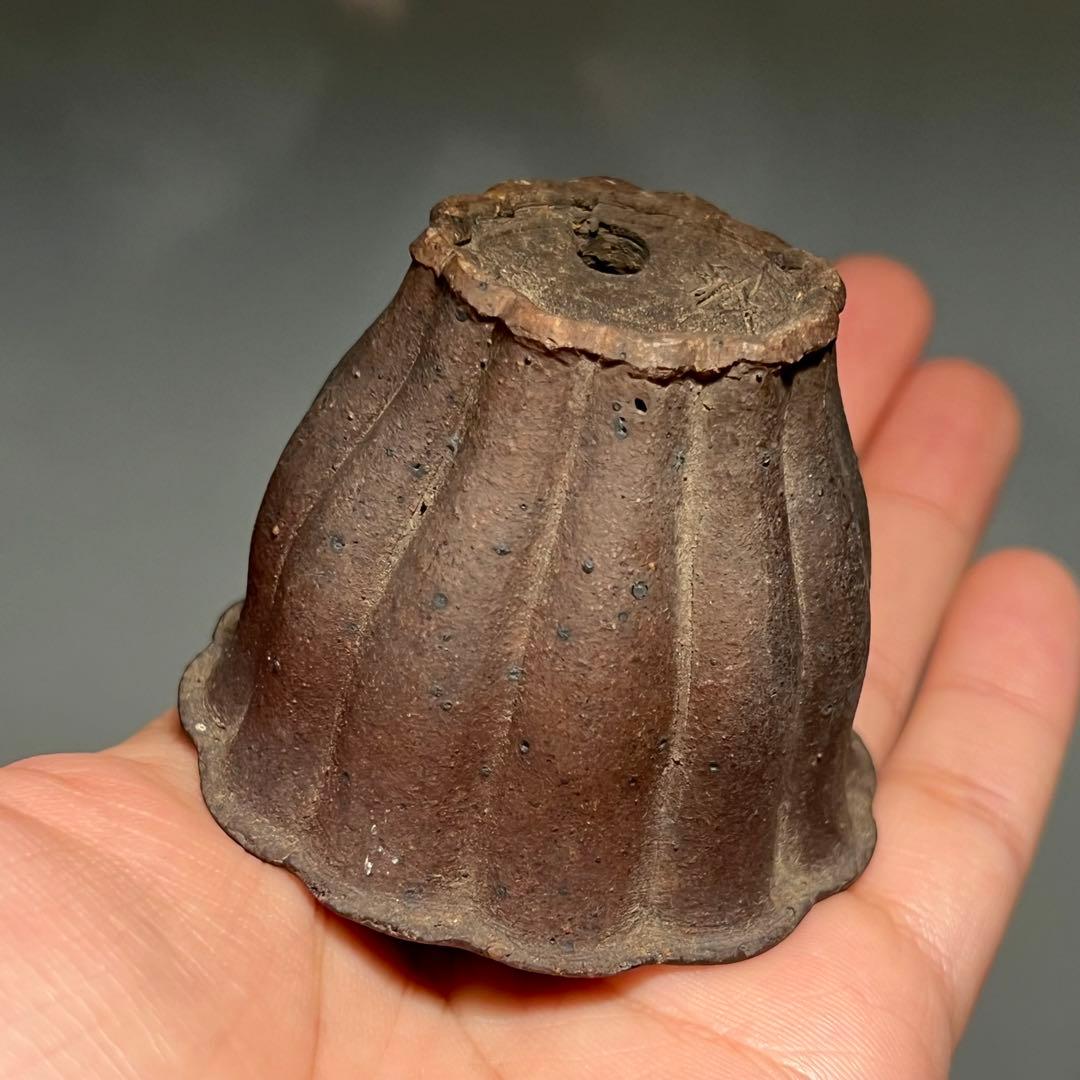 707.夢陶 紫泥輪花鉢 盆栽鉢 植木鉢 6.3*4.9cm