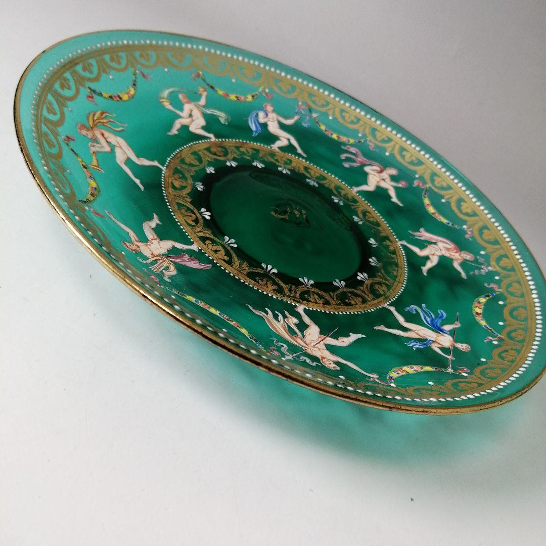 イタリア ベネチアングラス ヴェネツィア ムラノ エナメル彩 金彩 皿