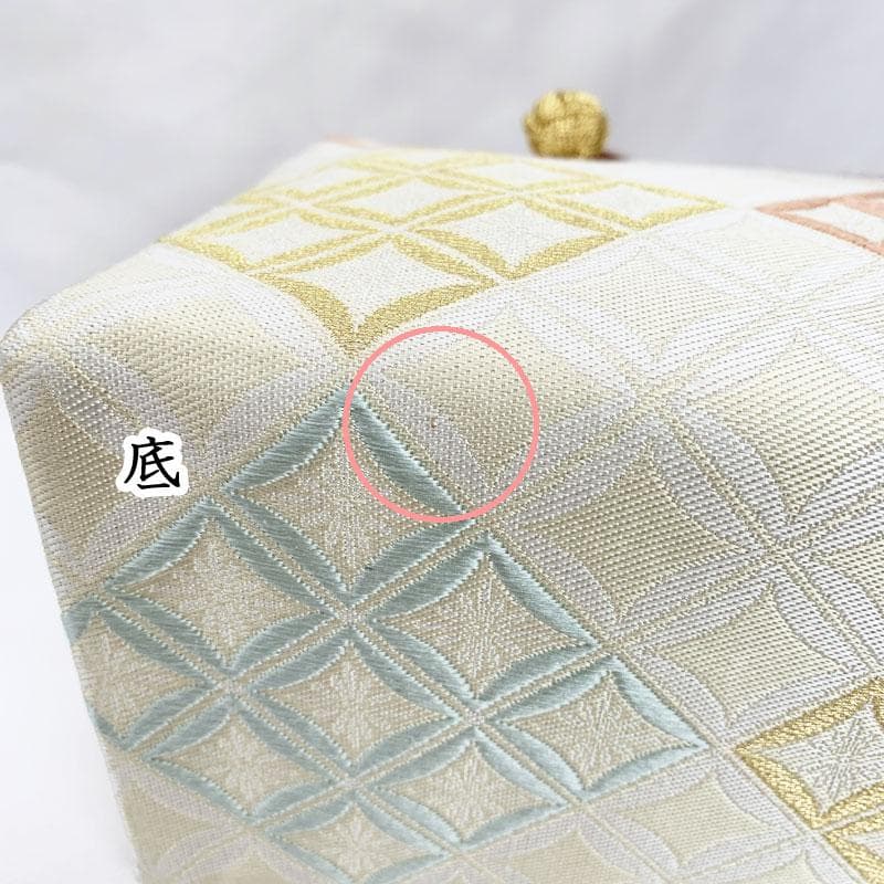 601mg4☆伊と忠謹製 利休バッグ 七宝繋ぎ パステルカラー☆美品