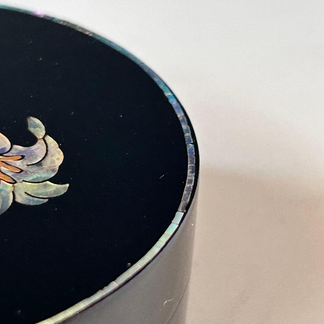 茶道具 惺斎好写 青貝百合丸 香合 塗師 安い 木村表哲 共箱 漆芸 螺鈿