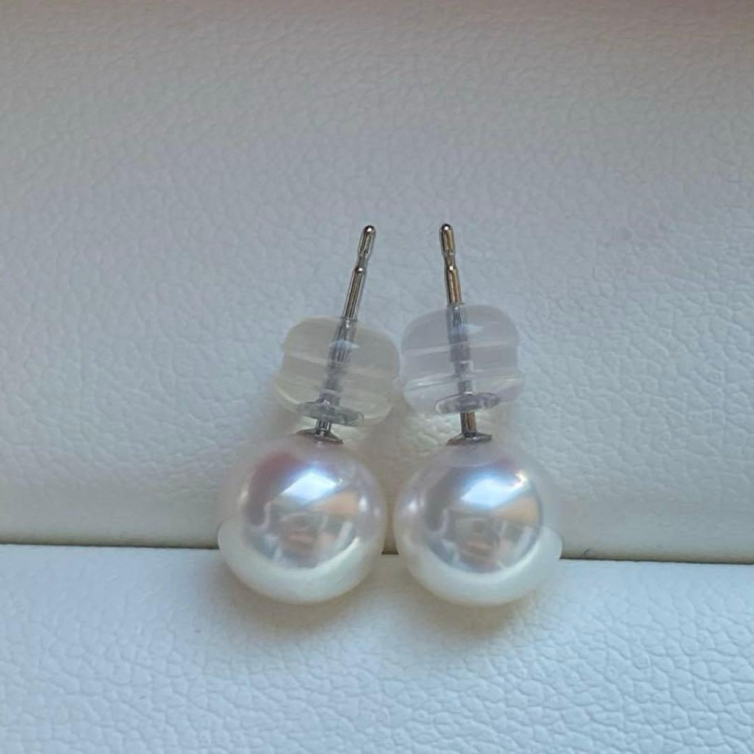 2012 Pt900❣️あこや真珠7-7.5mm ピアス Aly手作 - メルカリ
