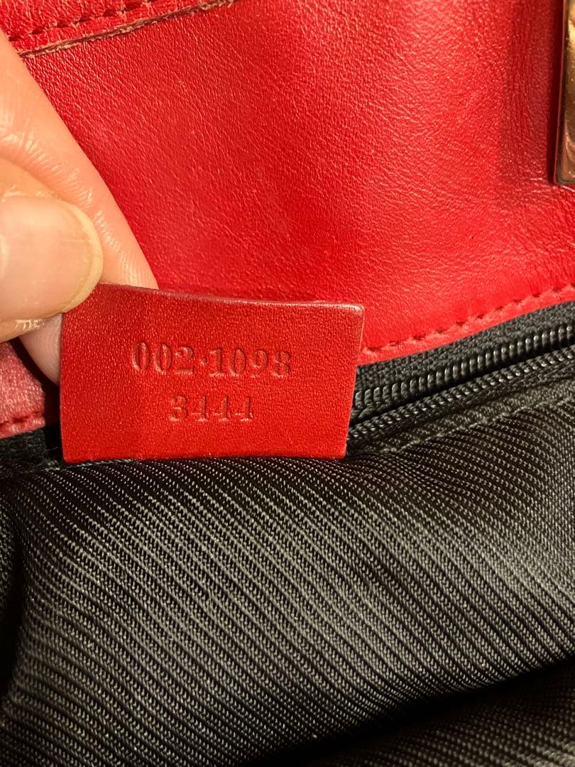 鑑定済み GUCCI グッチ GGキャンバス トートバッグ ベージュ レッド 赤