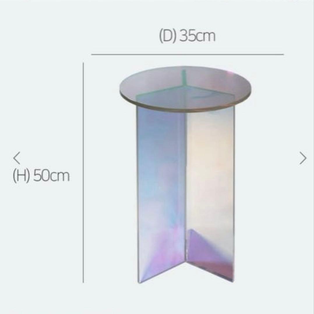 オーロラ ホログラム 韓国風アクリル形ミニサイドテーブル