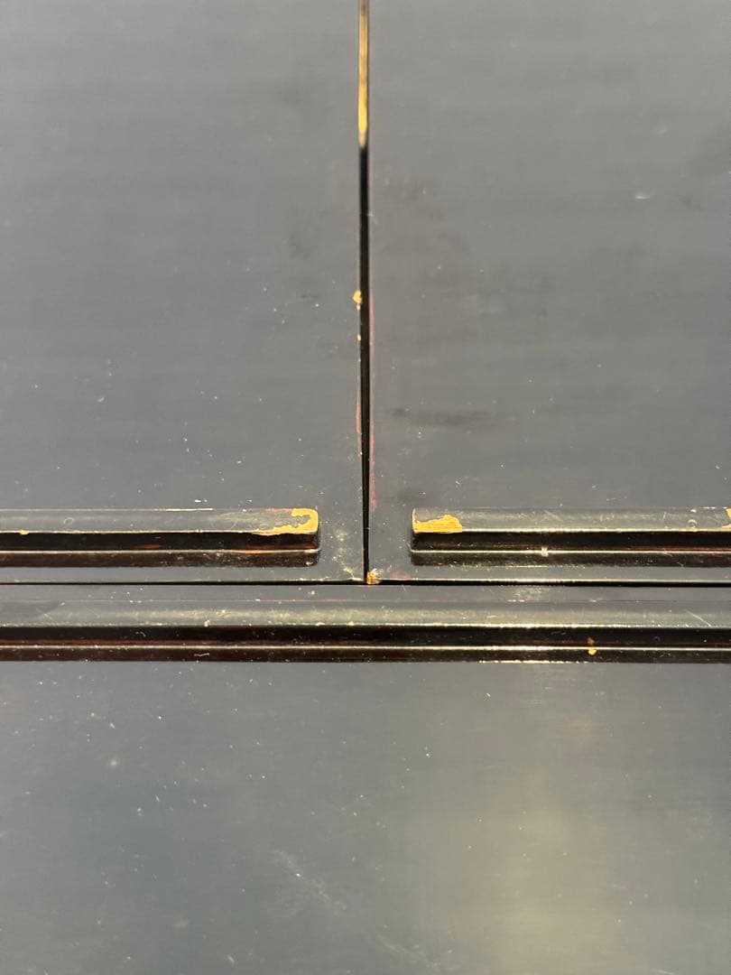 時代漆器 研ぎ出し草花蒔絵 五段重箱 二枚蓋 木瓜紋 保管箱