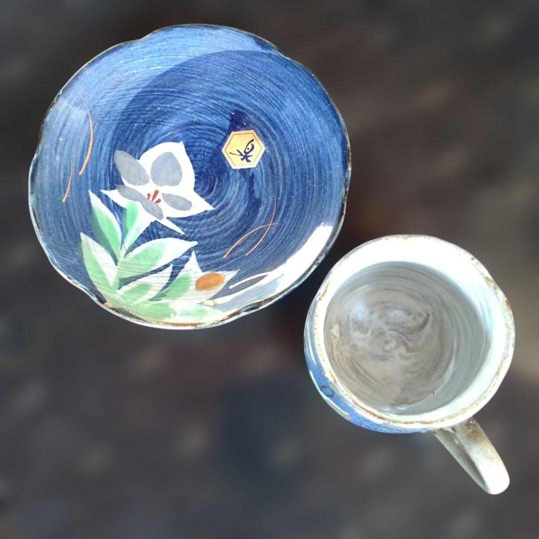 青と白の花柄カップ・ソーサー5客セット - メルカリ