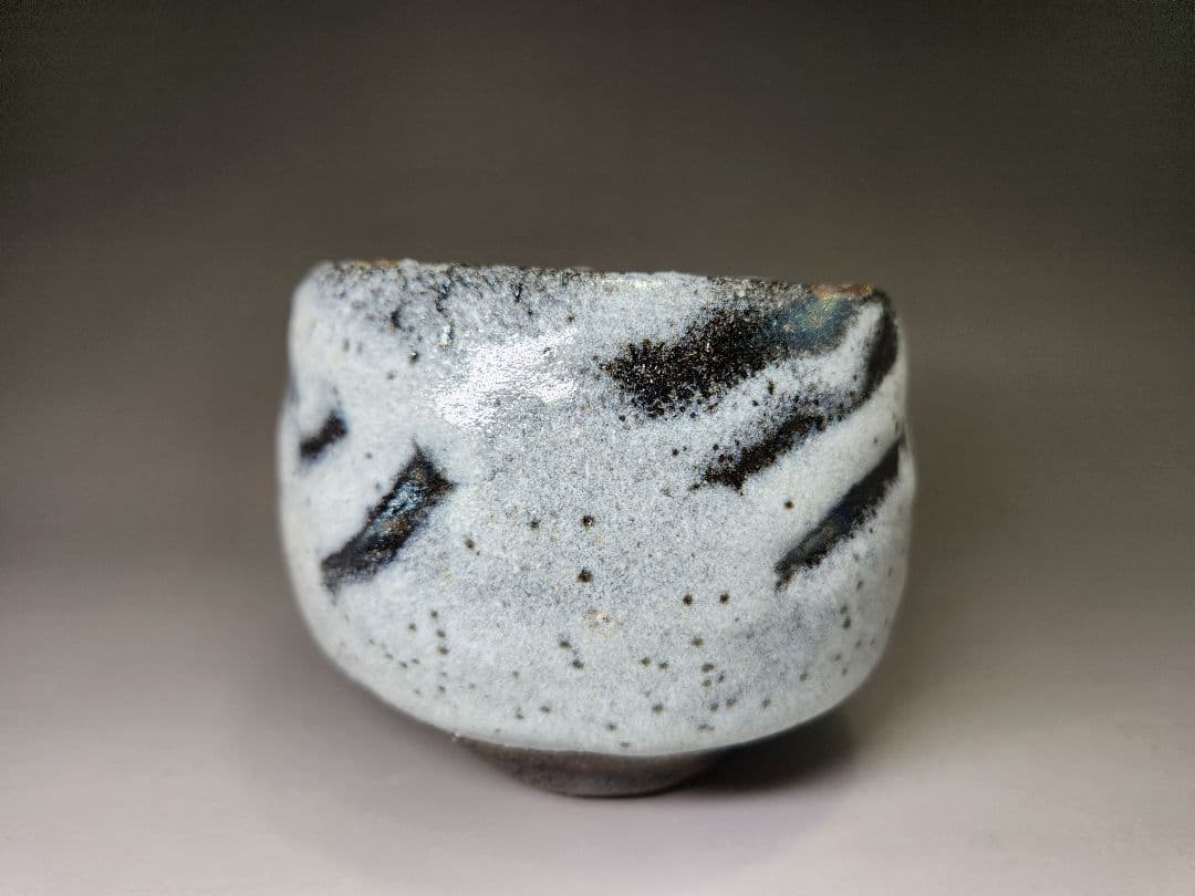 清水卯一☆鉄燿白砂釉茶碗☆最上作