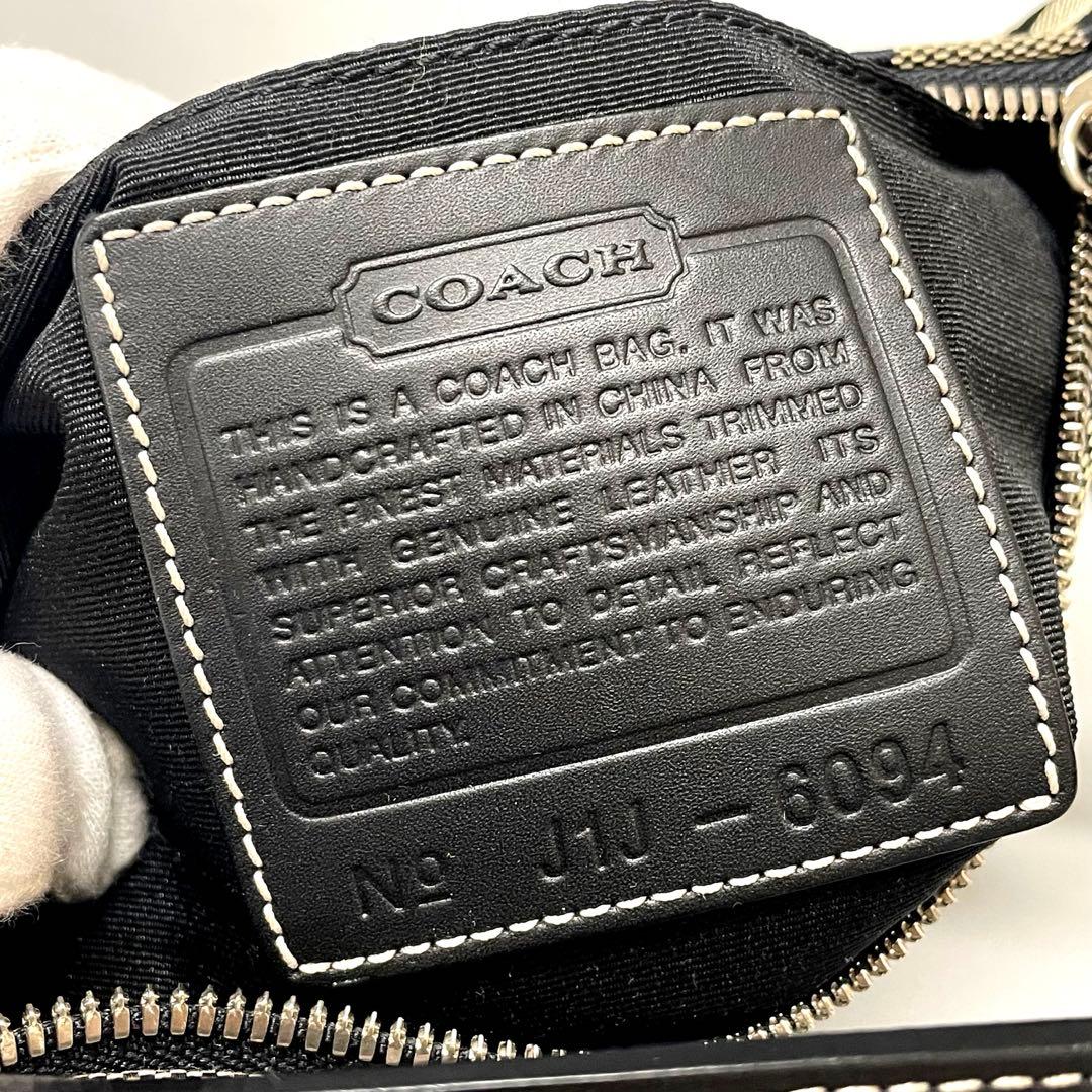 コーチ COACH 6094 美品 シグネチャー アクセサリーポーチ 黒