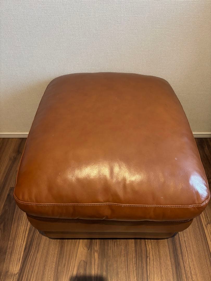 オットマン ブラウンレザー