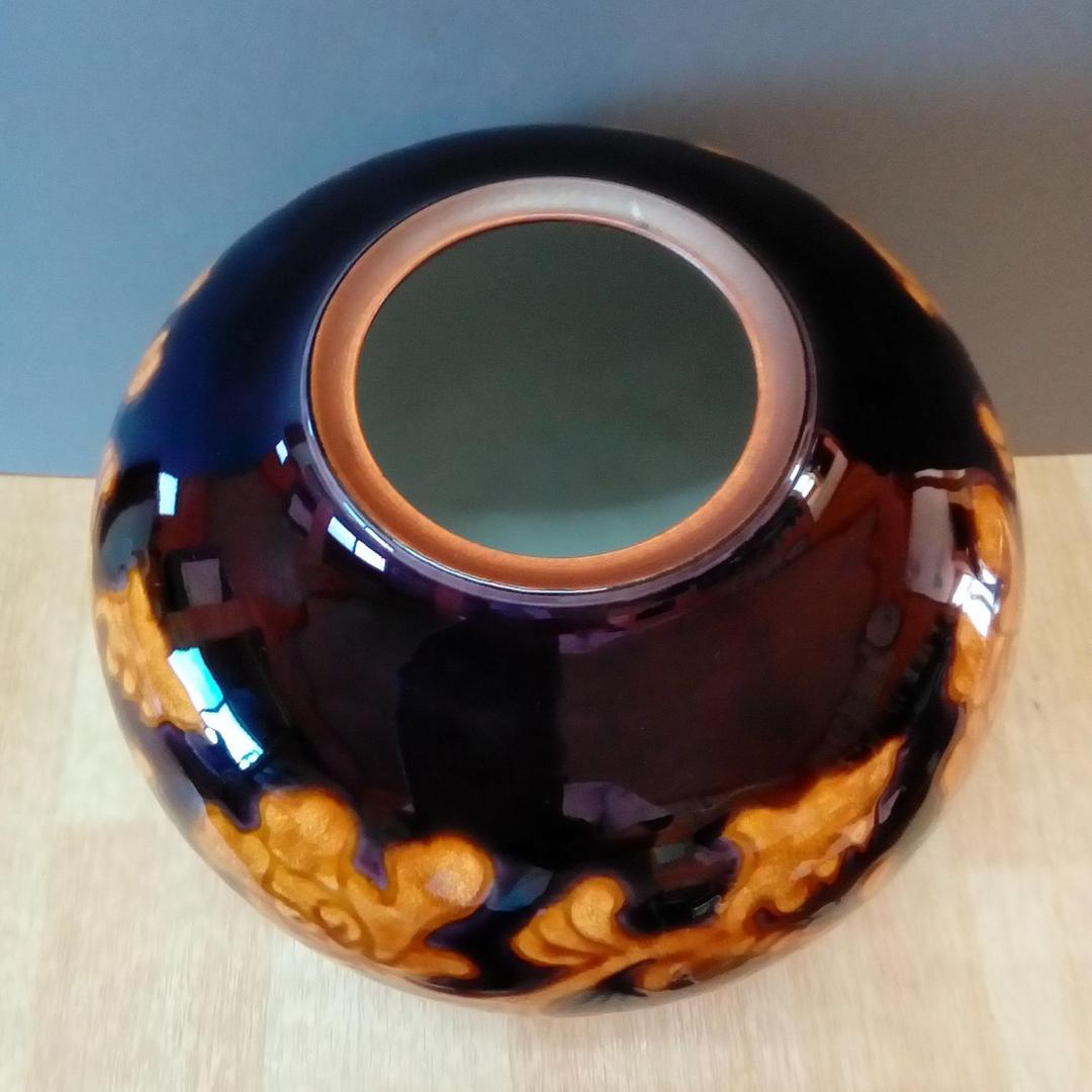 九谷焼 花瓶「深厚釉」宮本光吉作 共箱入り