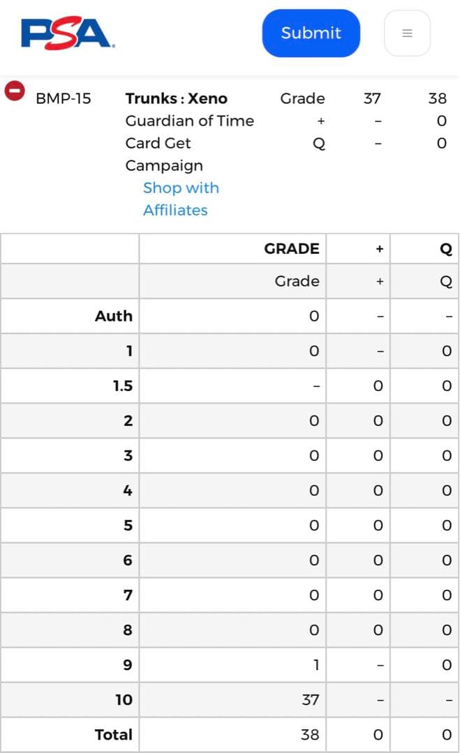 非売品 世界1枚 PSA9 ドラゴンボールヒーローズ トランクスゼノ 孫悟空
