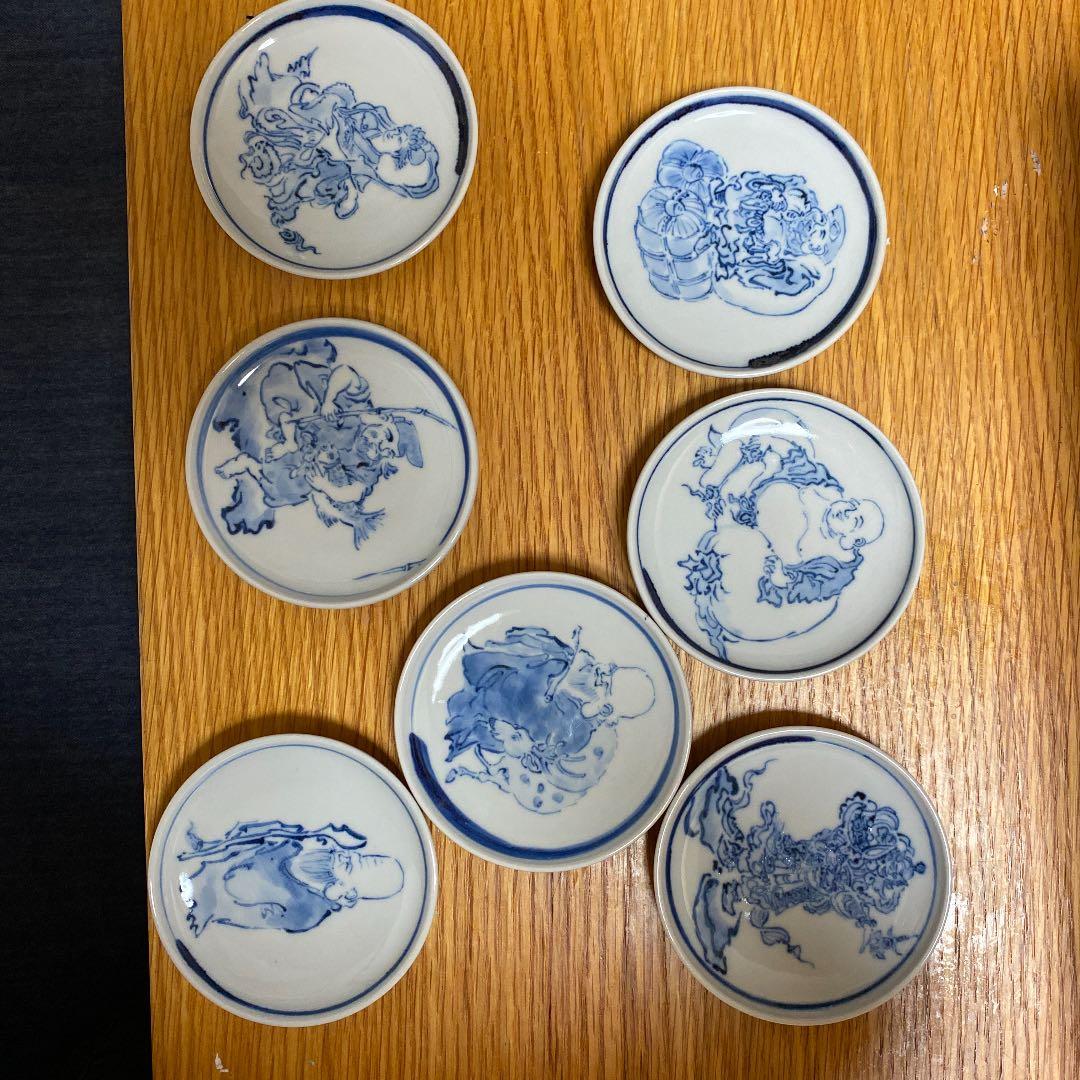 清水焼 酒器 七福神絵 本物 清水焼 酒器 七福神絵 清水焼 酒器 七福神絵