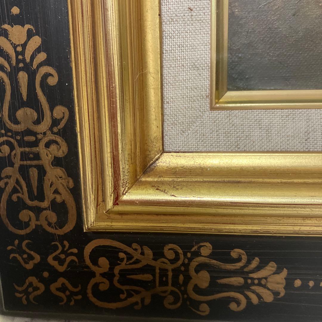 油絵　画家　尾崎文彦先生　原画　F6 額縁付き　タイトル『廻り道』