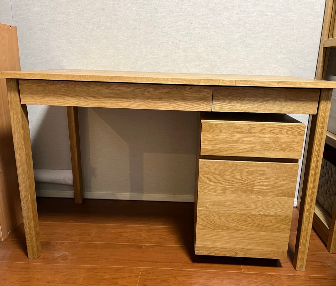 美品【無印良品！1.デスク、2.キャビネット、3.チェア - 3点セット】