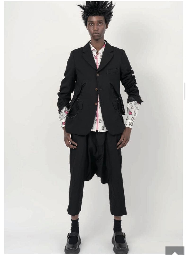 25SSブラックコムデギャルソン サルエルパンツ ポリ縮 - メルカリ