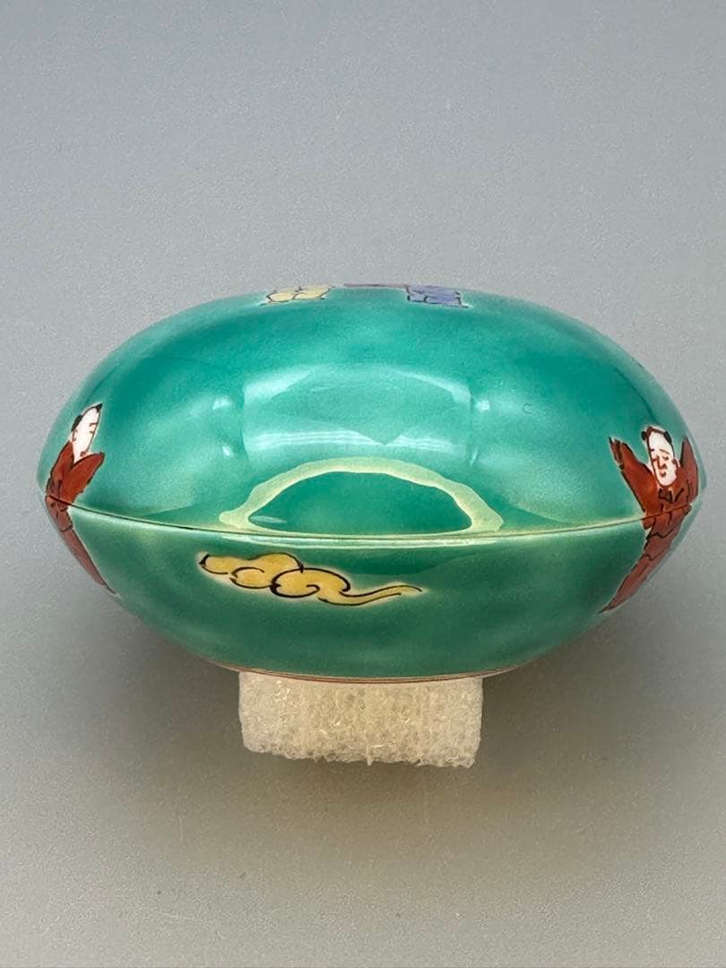 茶道具 香合 柿右衛門 濁手唐子 E528 品 人間国宝 十四代酒井