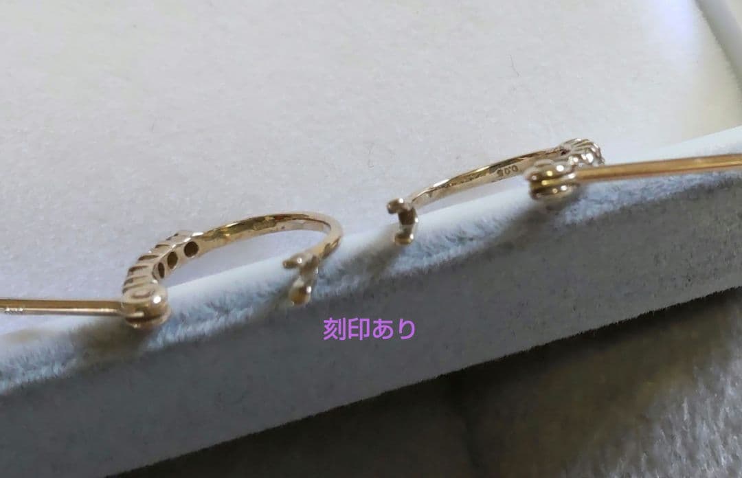 K10YG フープ ピアス ダイヤモンド 0.08ct 保証書付