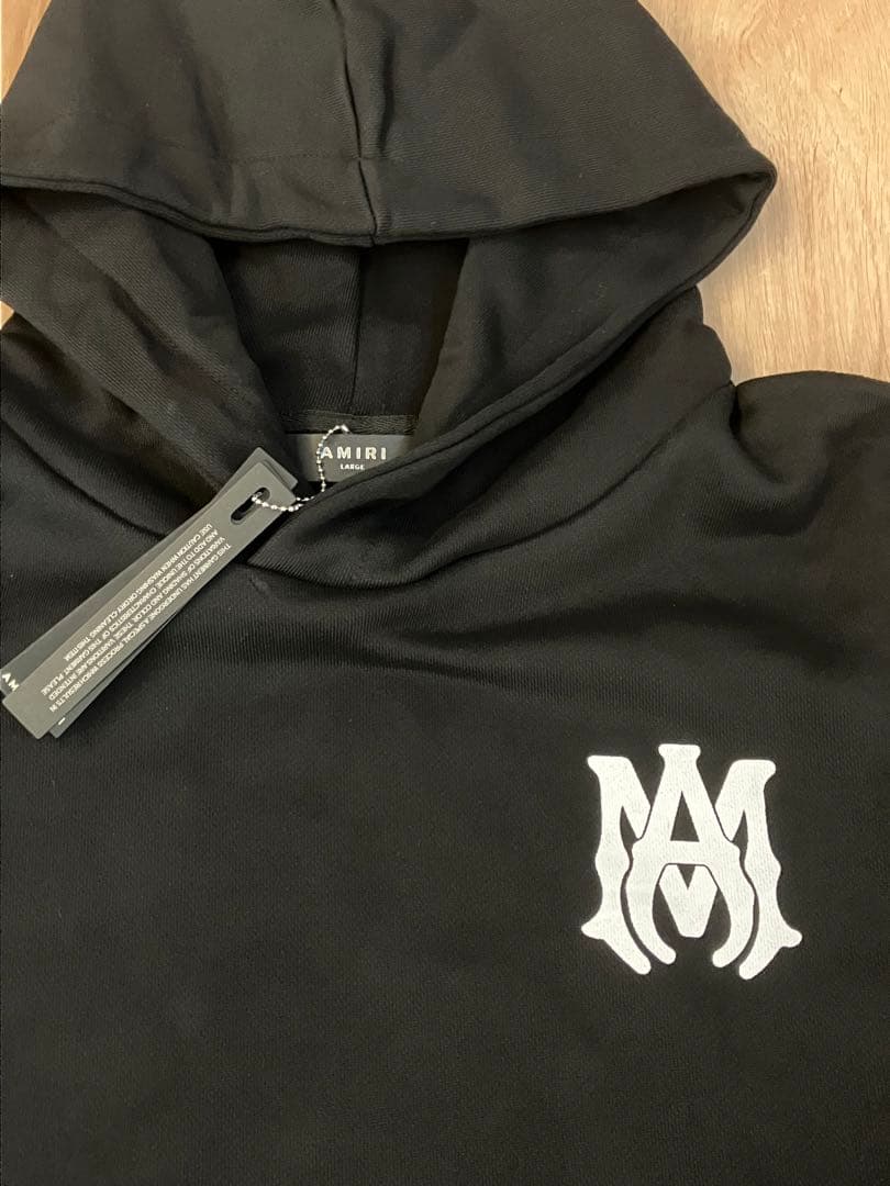 AMIRIアミリ MA コアロゴ フーディパーカー 黒 サイズL 新品