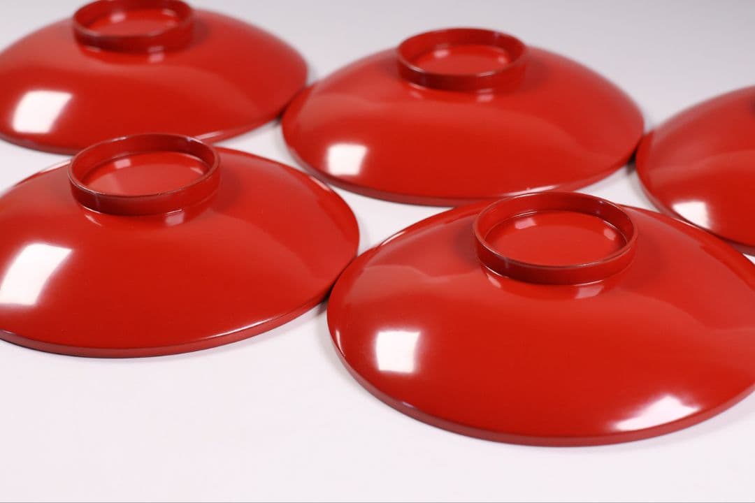 CM373】時代木製漆器 光琳写 金蒔絵 群鶴図 朱塗 引盃 五