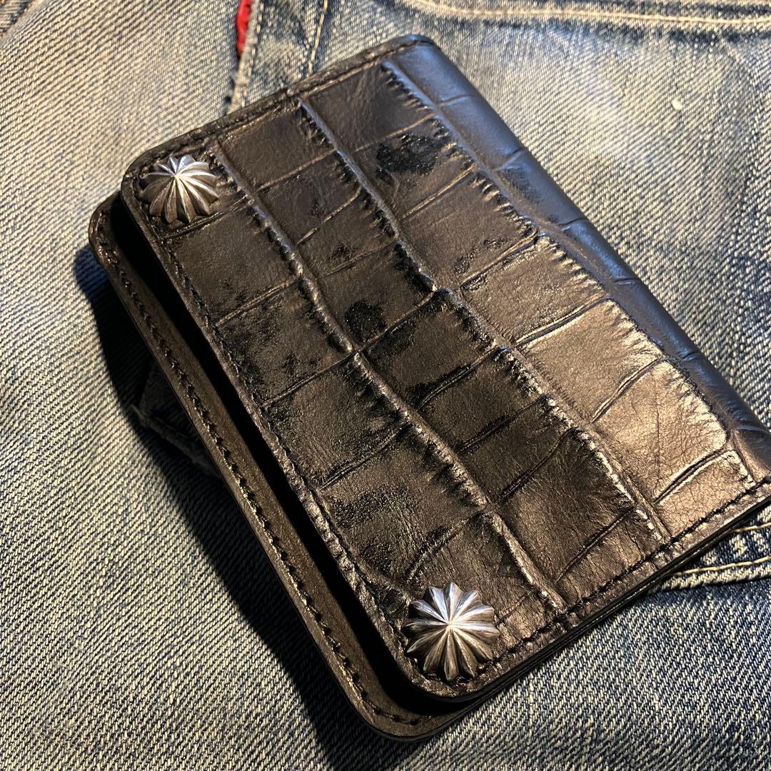 お札が折れない！ミドルトラッカーウォレット アポロコンチョ シルバー925 3層