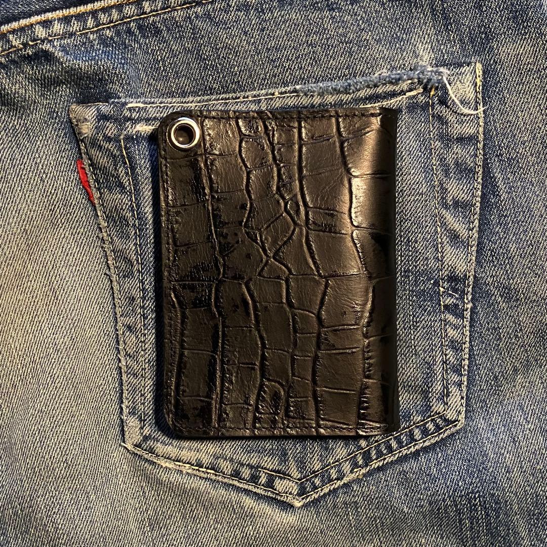 お札が折れない！ミドルトラッカーウォレット アポロコンチョ シルバー925 3層