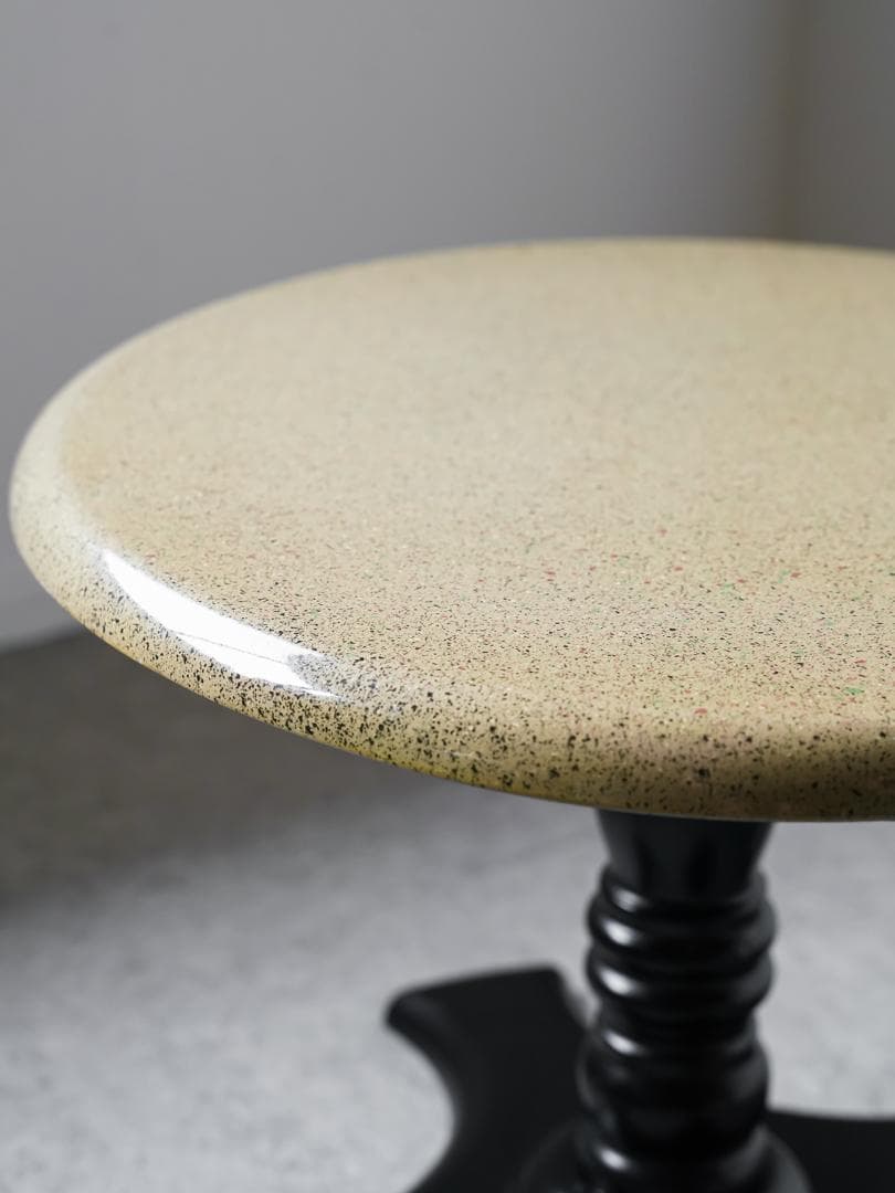 vintage ラウンド サイドテーブル テラゾー調 モダン 昭和レトロ