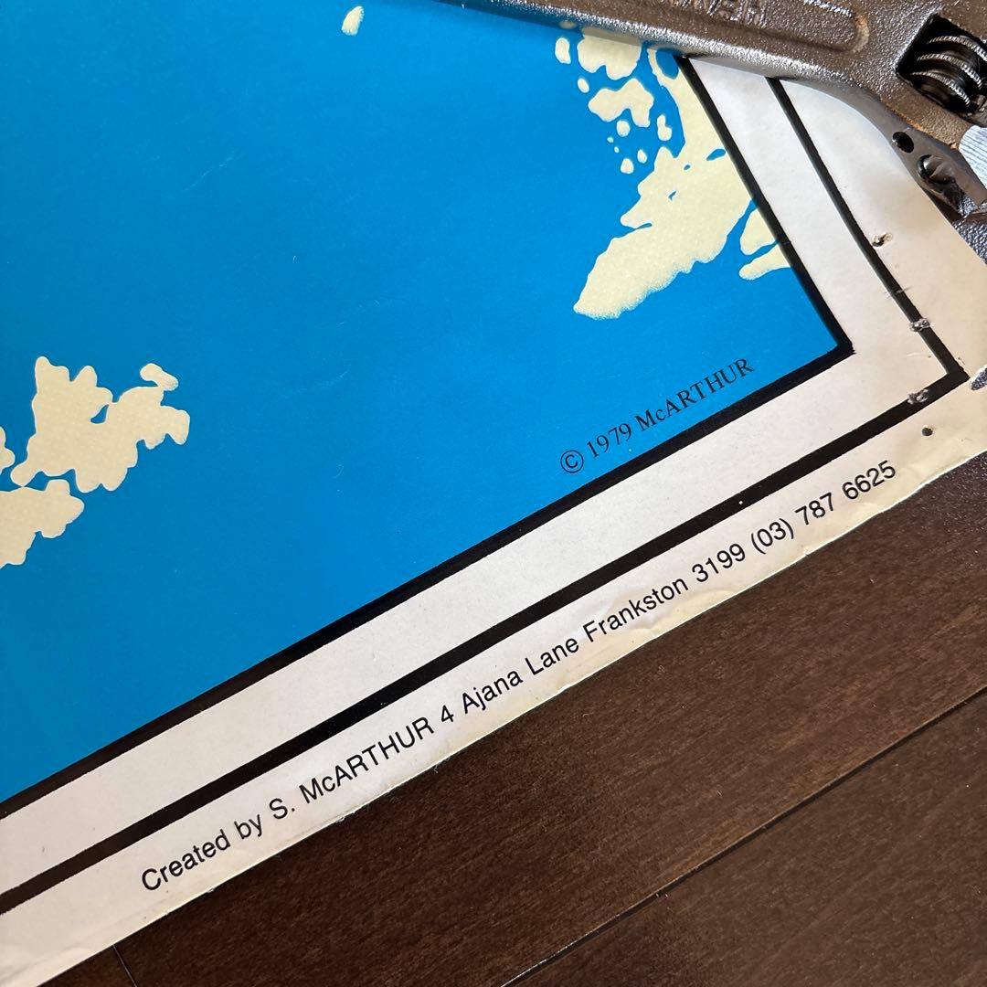 ビンテージ 70's 世界地図 ワールドマップ ポスター - メルカリ