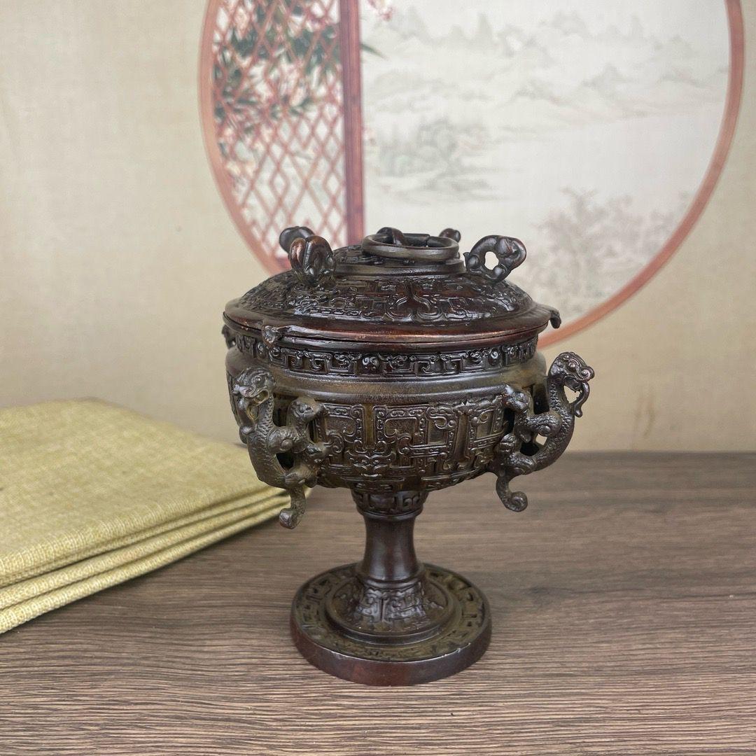 銅器 香炉 竜炉 香道具 装飾品 工芸品 置物