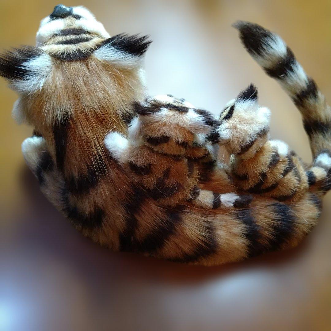 虎の親子の置物C ビンテージ ハンドメイド 首振り 一点物