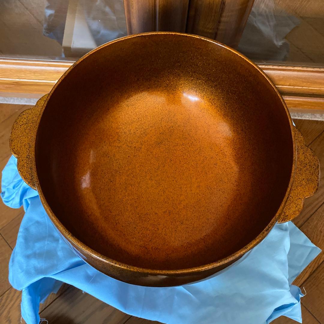 象彦　梨子地　持ち手付き漆器ボウル