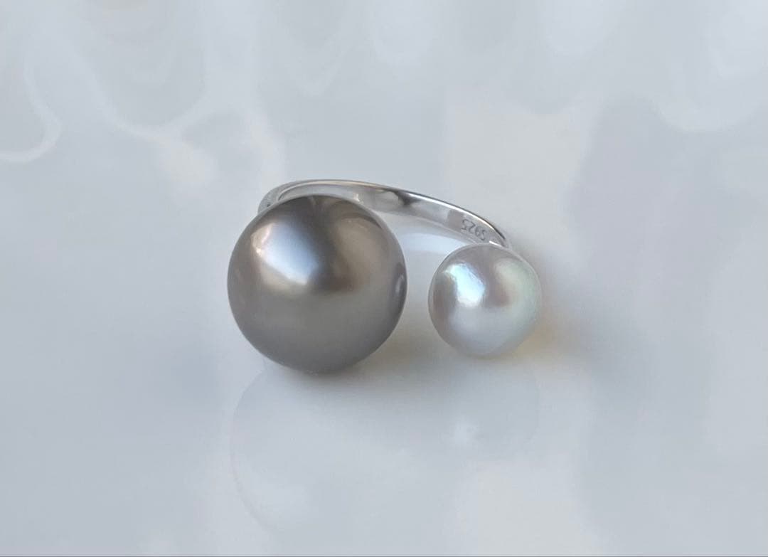 黒蝶真珠 南洋パール あこや真珠ブルー系 s925マット感 上品 ハイブランド