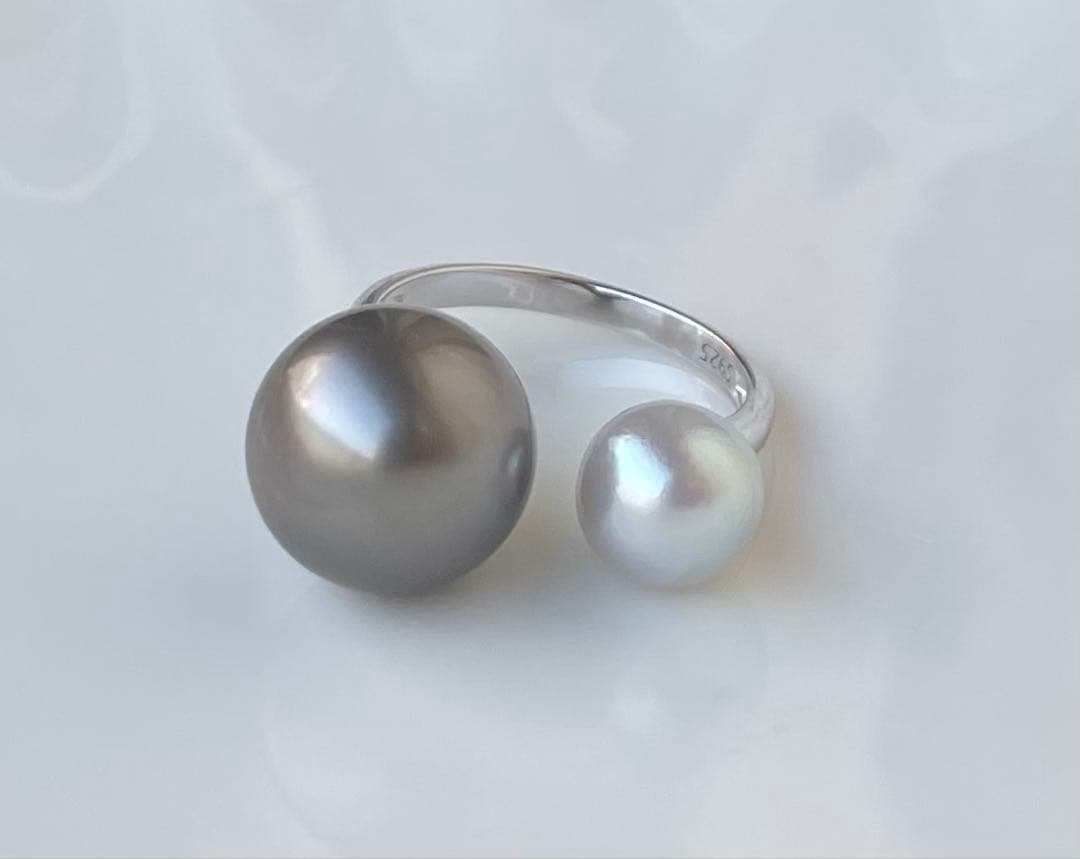 黒蝶真珠 南洋パール あこや真珠ブルー系 s925マット感 上品 ハイブランド