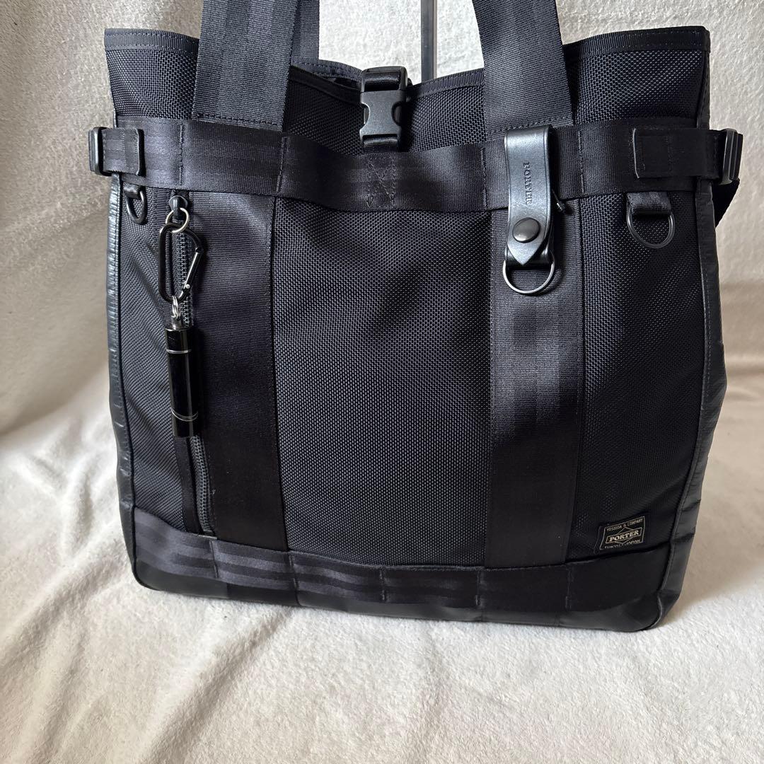 美品 ✨ 現行✨PORTER ポーター　ヒート　トートバッグ　ブラック　ライト付