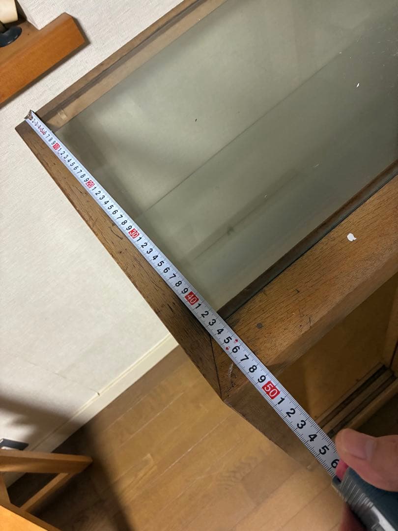 ガラスショーケース 木製フレーム 引き取り限定