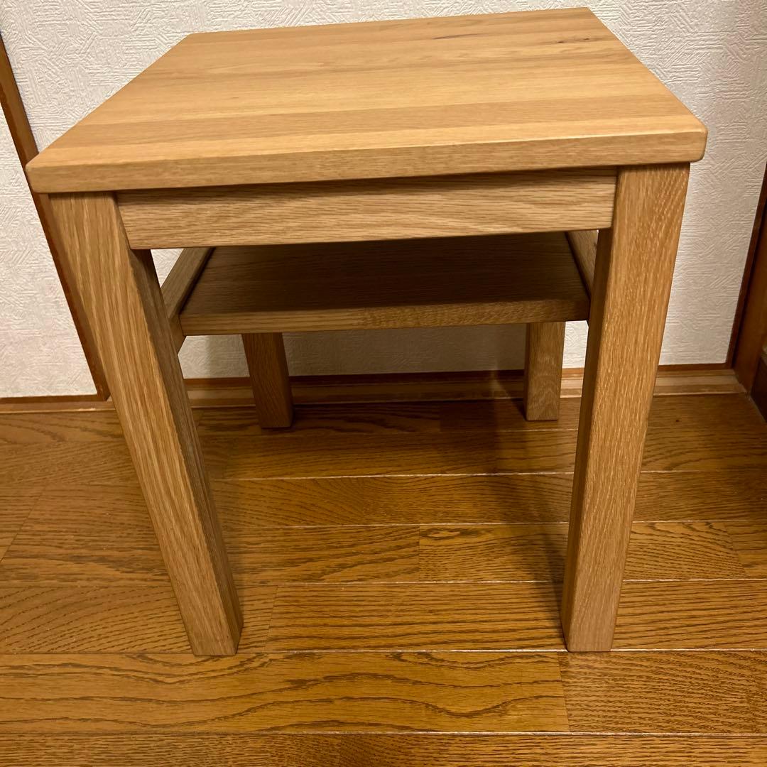 無印良品 木製サイドテーブルベンチ 板座 オーク材