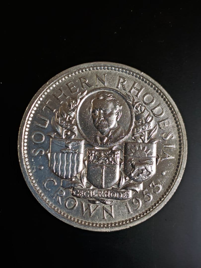 1953年 南ローデシア セシル・ローズ生誕100周年 クラウン銀貨 南