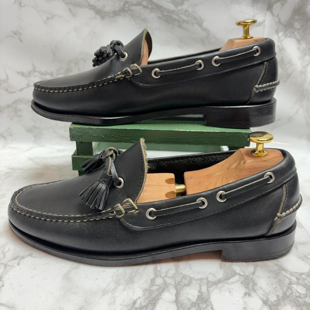 美品 USA製 RANCOURT&Co. タッセルモカシン ブラック 27-28