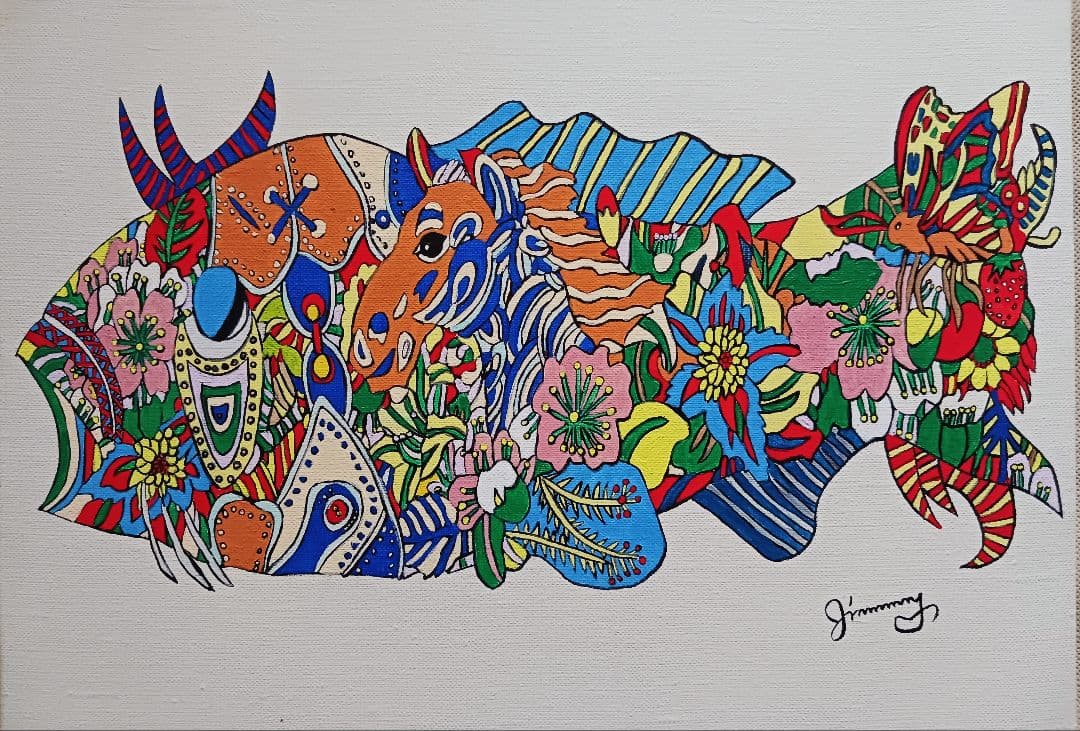 ジミー大西「春夏秋冬・春」油彩 F4号 肉筆 サインあり - メルカリ