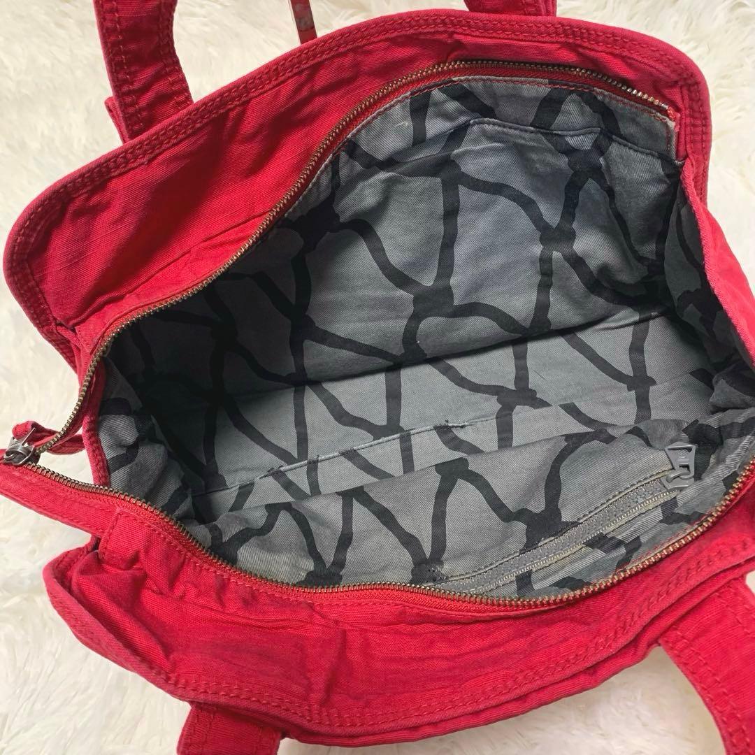 希少◆DIESEL メタルロゴ ハンドバッグ 赤 y2k アーカイブ 00s