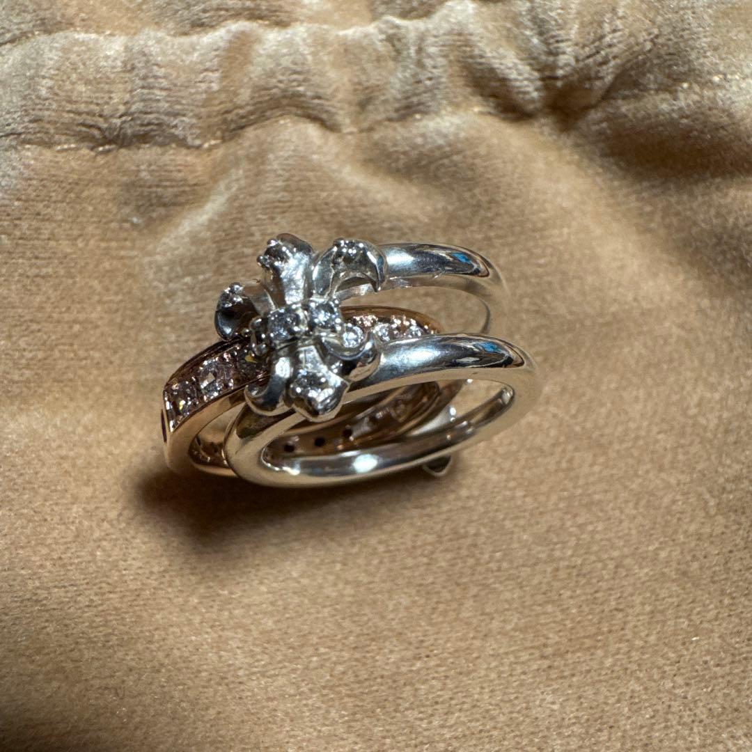 Arpege K10ピンクゴールド シルバー リング　美品希少入手困難品