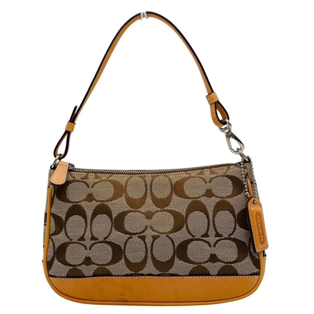 美品 コーチ ショルダーバッグ アクセサリーポーチ キャンバス 6094