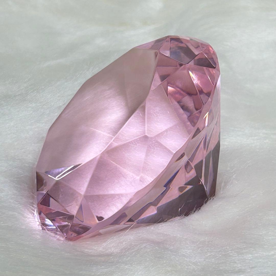 Rosenthal クリスタルガラス ダイヤモンド型 ピンク ペーパーウェイト