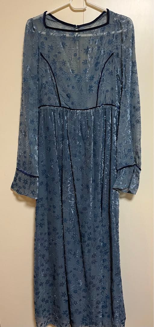 森川企画】mystic オケージョンドレス 花柄ベロアワンピース