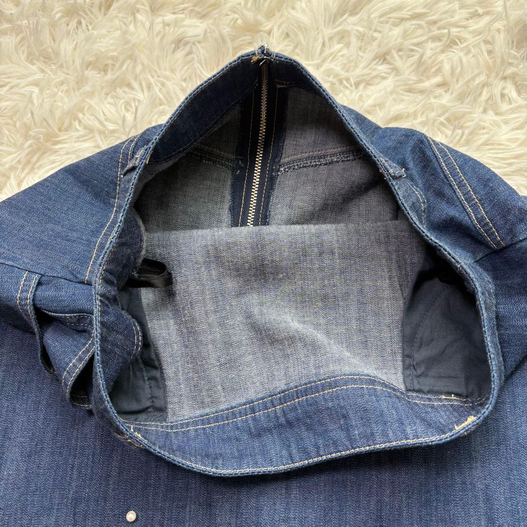 新品 エムズグレイシー 24AW パールスタッズ付きデニムスカート 近年モデル