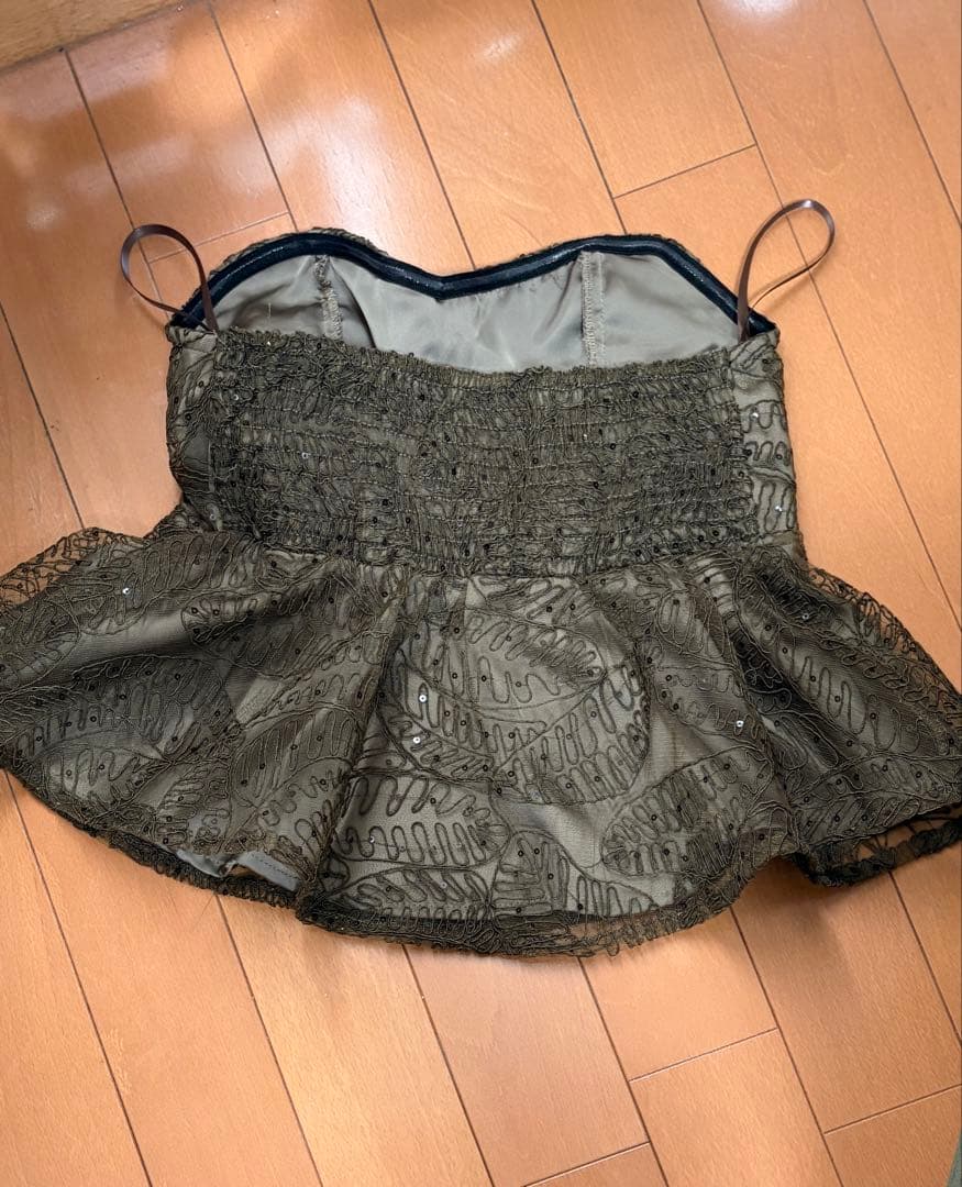 LEJAスパンコール刺繍ビジューボタンフレアスリーブセットアップドレスワンピース