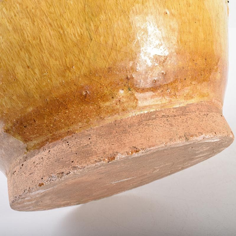 中国 黄釉 貼龍鳳凰文 六耳瓶 C R7669B