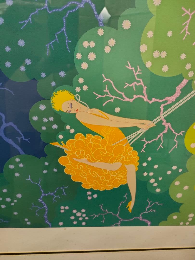 エルテ   ブランコの少女    自筆サインとエディションナンバーが有ります