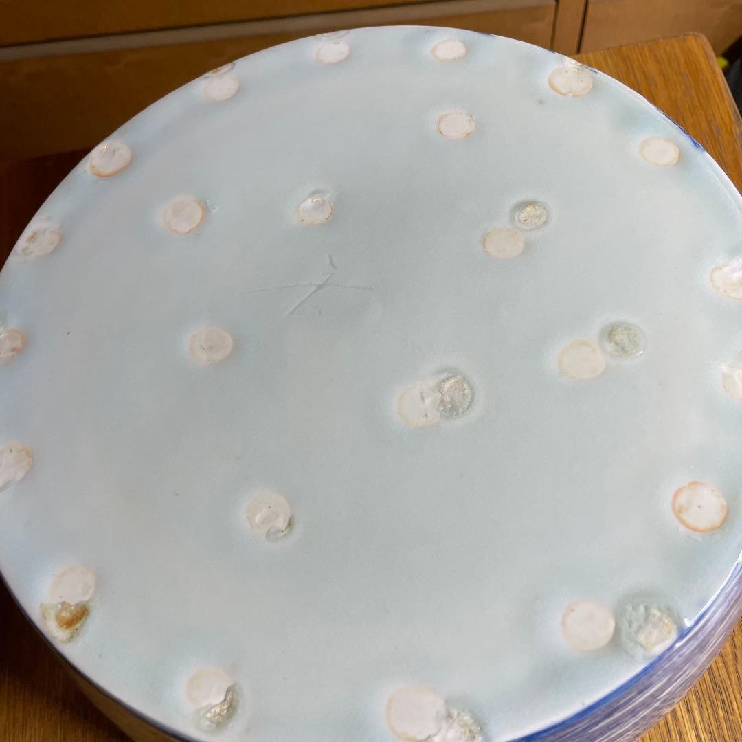 吉川正道 染付線紋銅鑼鉢 吉川正道 染付線紋銅鑼鉢