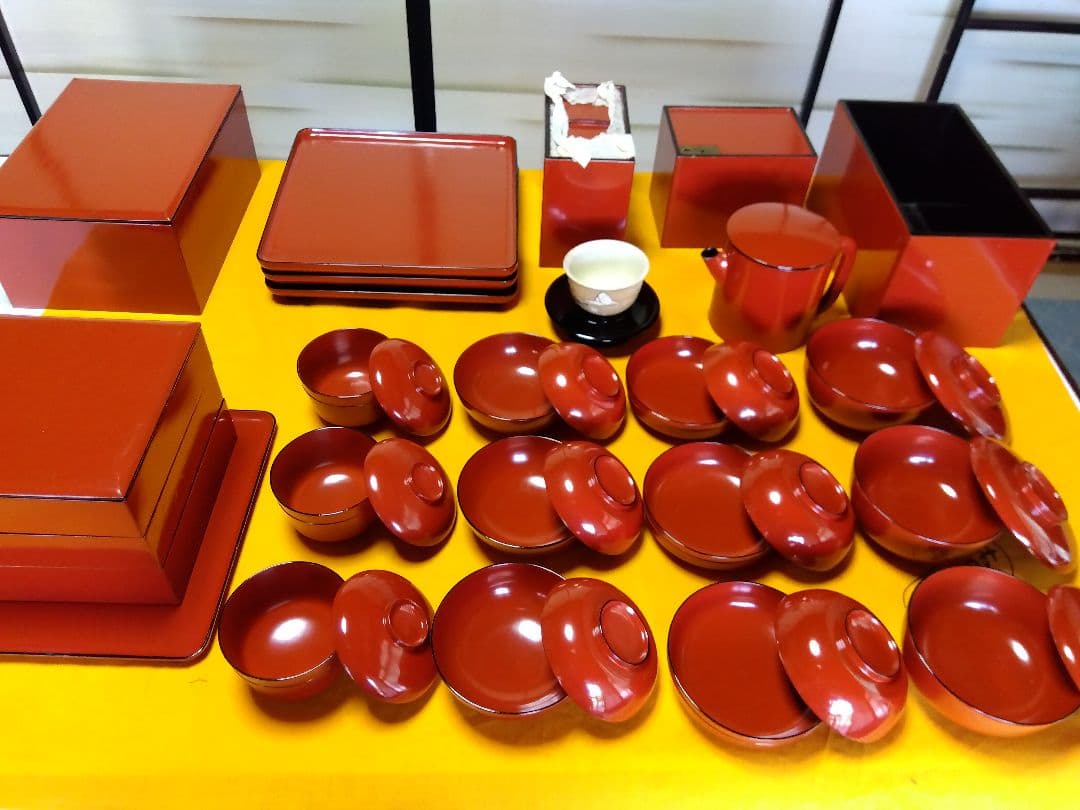 輪島塗 野点セット三人前 重箱 椀四種