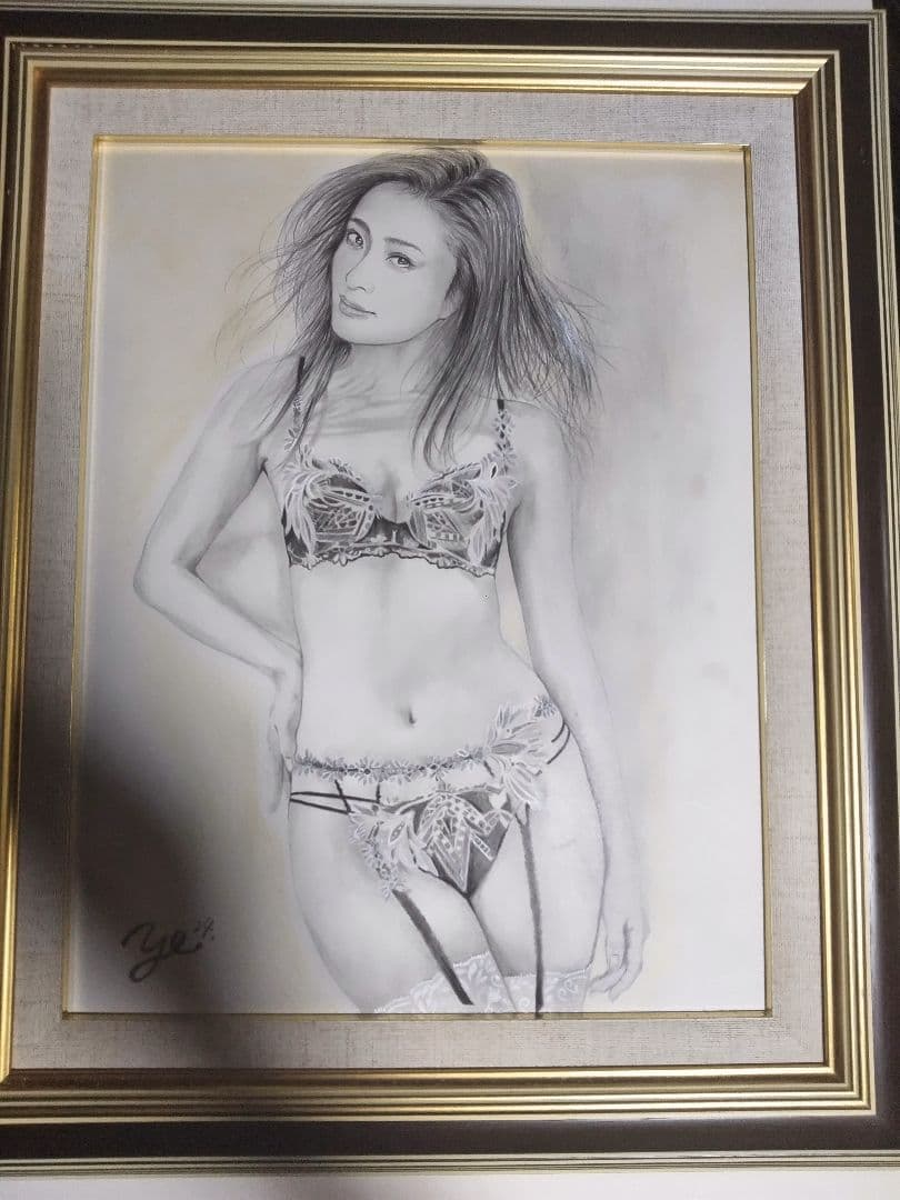 裸婦、美人画、絵画6FしなりW山本英二、真作、肉筆、額縁、高塚省吾、